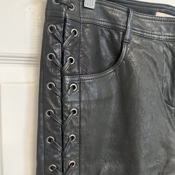 A.L.C. Black Leather Pants - US 10/12 - Picture 2 of 4